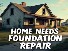 Flux_Dev_A_wornout_suburban_house_with_a_cracked_foundation_ov_1