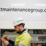 Commercial electrician inspecting electrical systems to improve business safety and operational efficiency