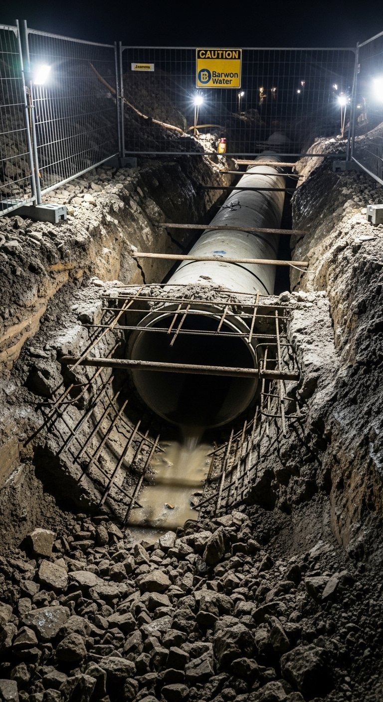 Sewer Cut Back Barwon Water